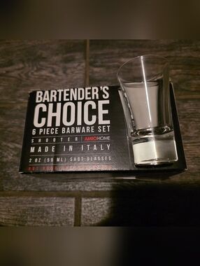 Bartender's Choice Shooter Shot Glass Set - Clear Glass